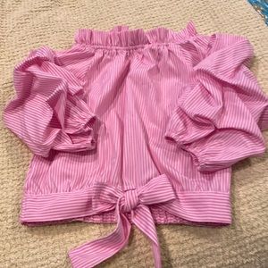 Pink snd white Lilly shirt/blouse for girls.  3/4 sleeves.